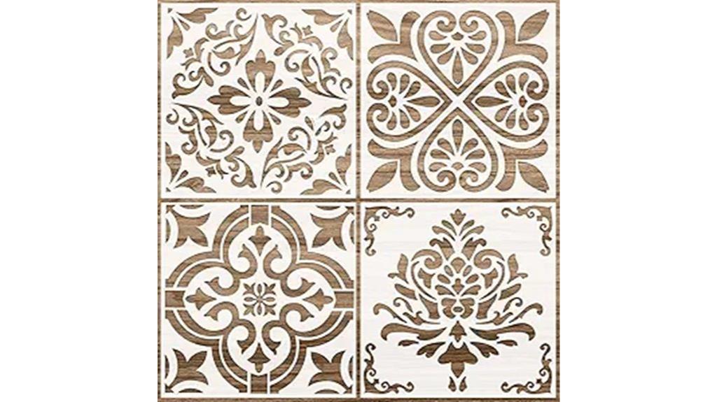 reusable tile stencil set