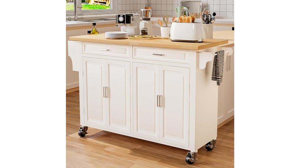 rolling kitchen cart with storage