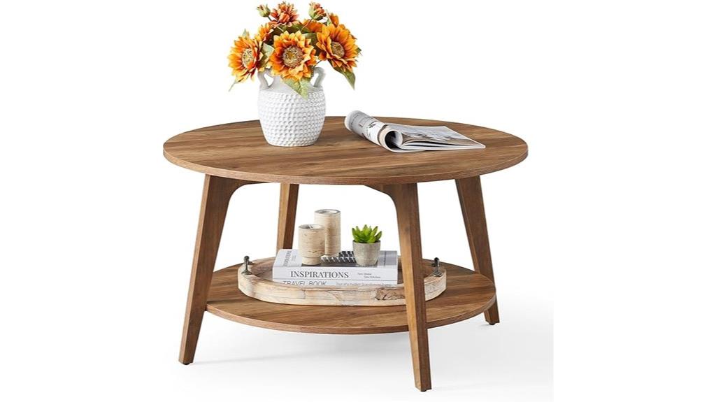 round coffee table with storage