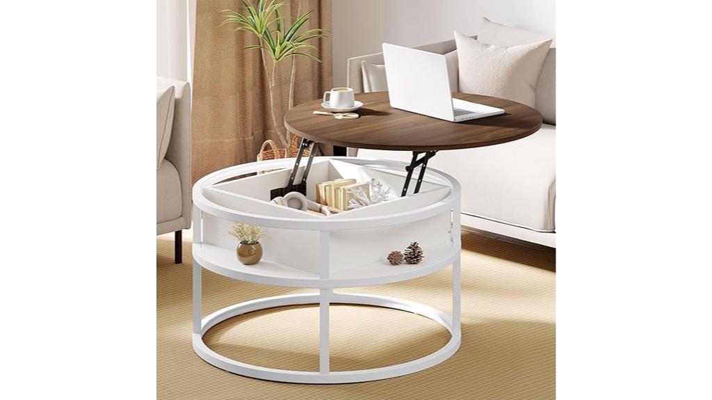 round coffee table with storage