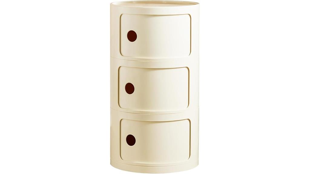 round modern storage cabinet