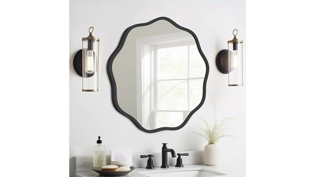 round wavy aluminum mirror