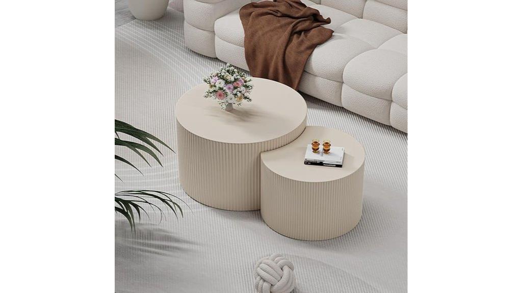 round wooden nesting tables