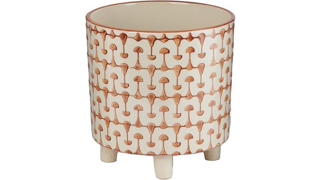 rust and white planter