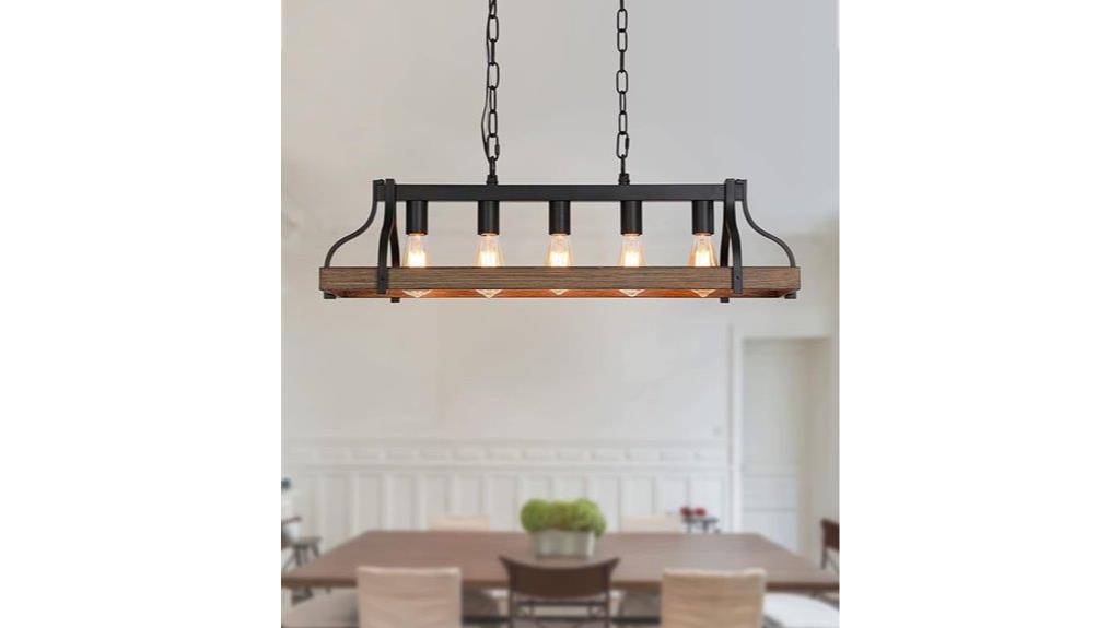 rustic 5 light kitchen chandelier