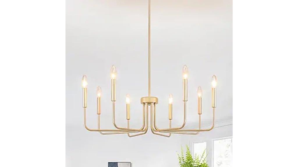 rustic brass 8 light chandelier