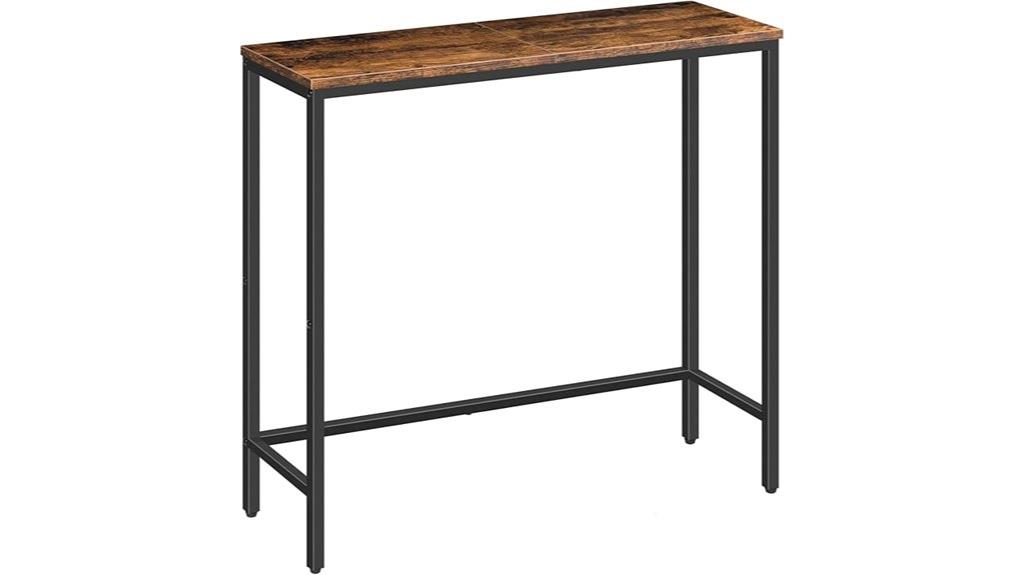 rustic brown narrow console