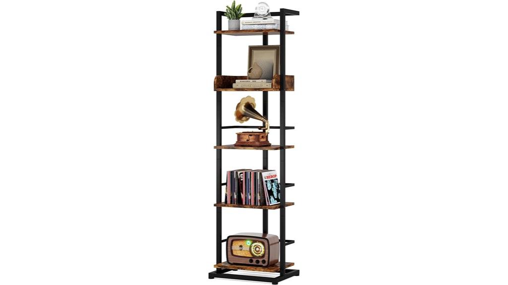 rustic brown wood shelf