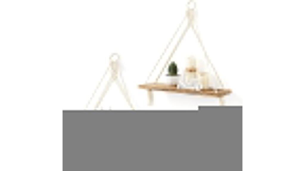 rustic macrame wall shelves