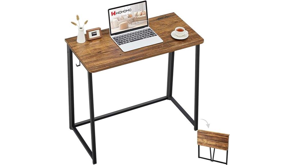 rustic walnut folding desk