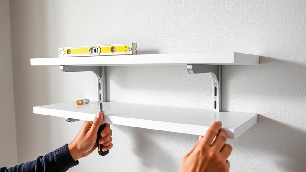 secure shelves firmly in place