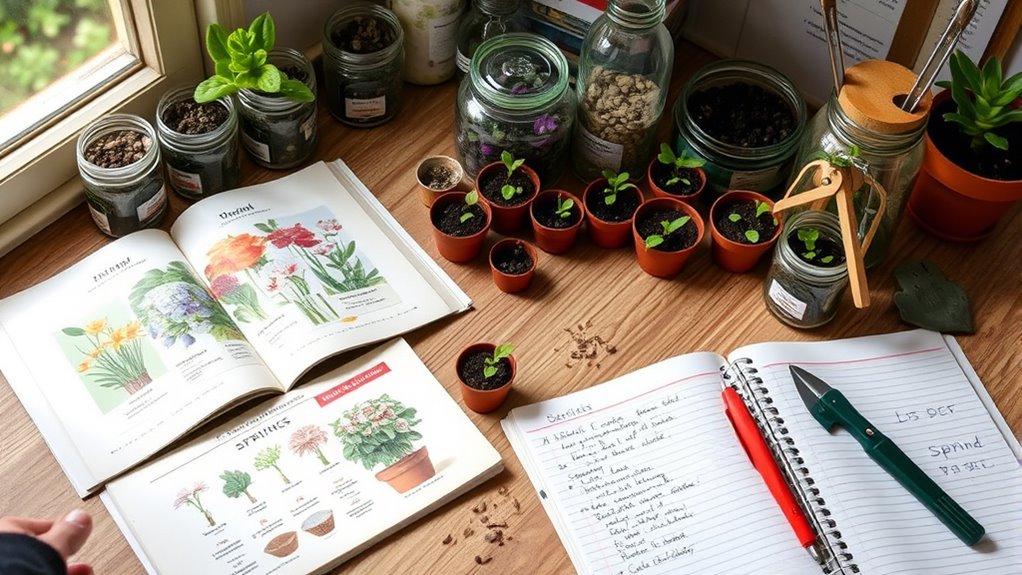 seed packets organized and labeled