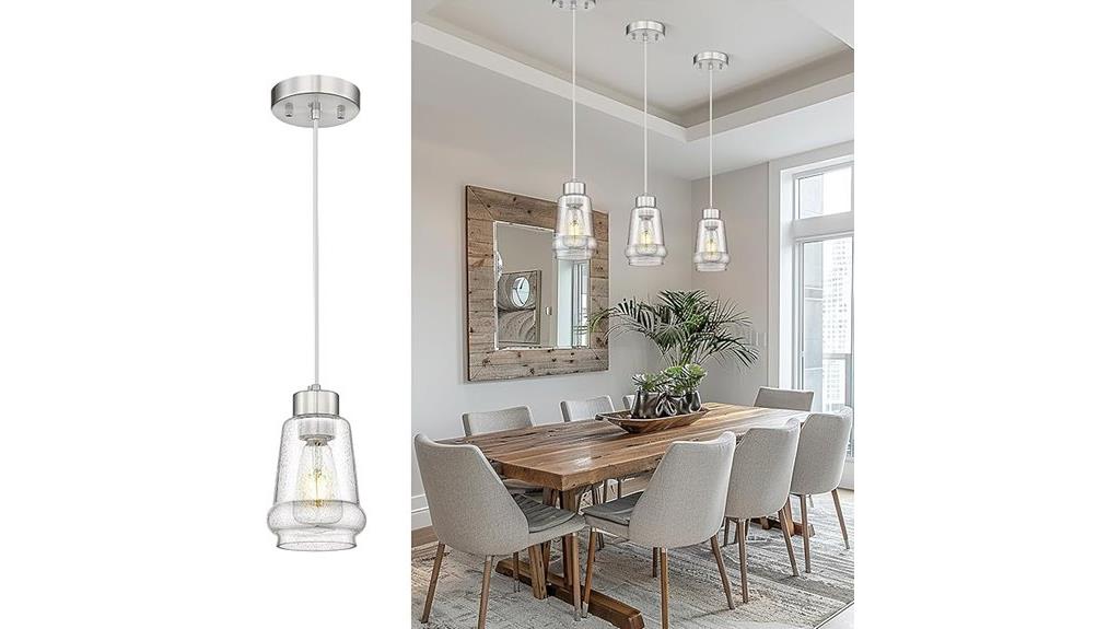 seeded glass kitchen pendant