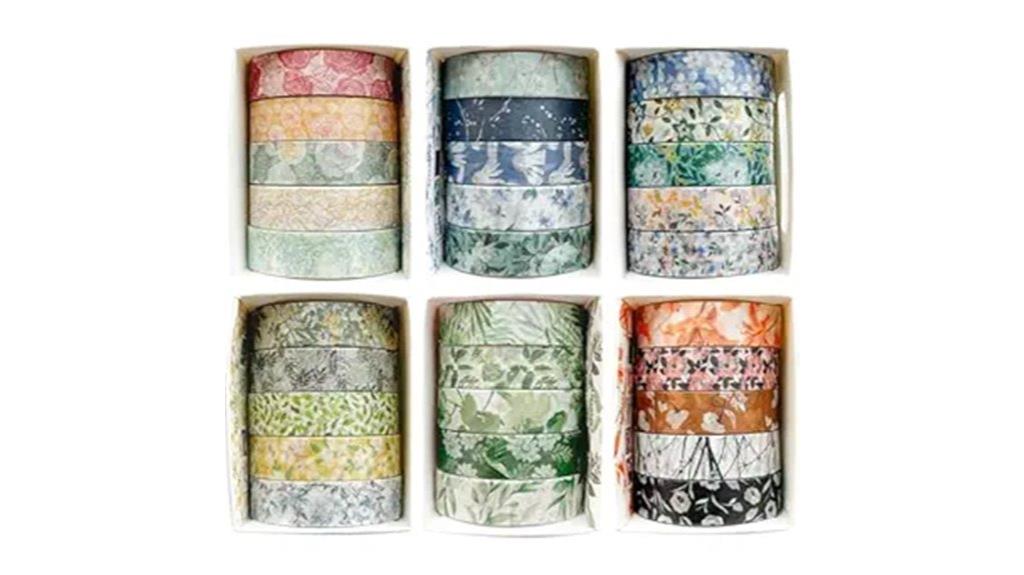 set of 30 floral washi tapes