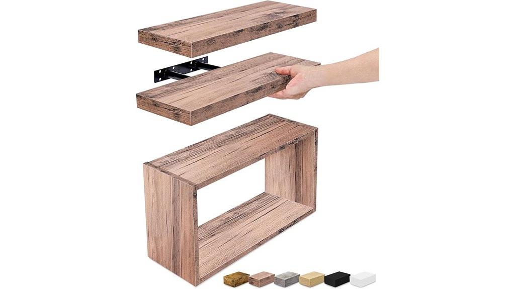 set of 3 wall mounted shelves