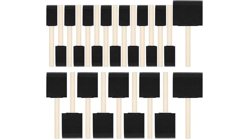 set of foam paint brushes