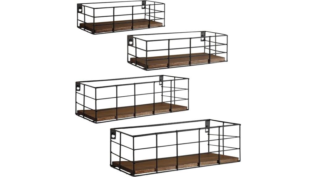 set of four floating shelves