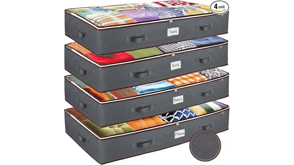set of four storage bins