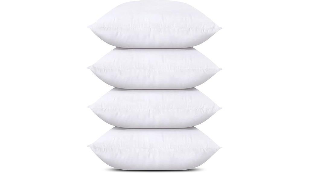 set of four white pillows