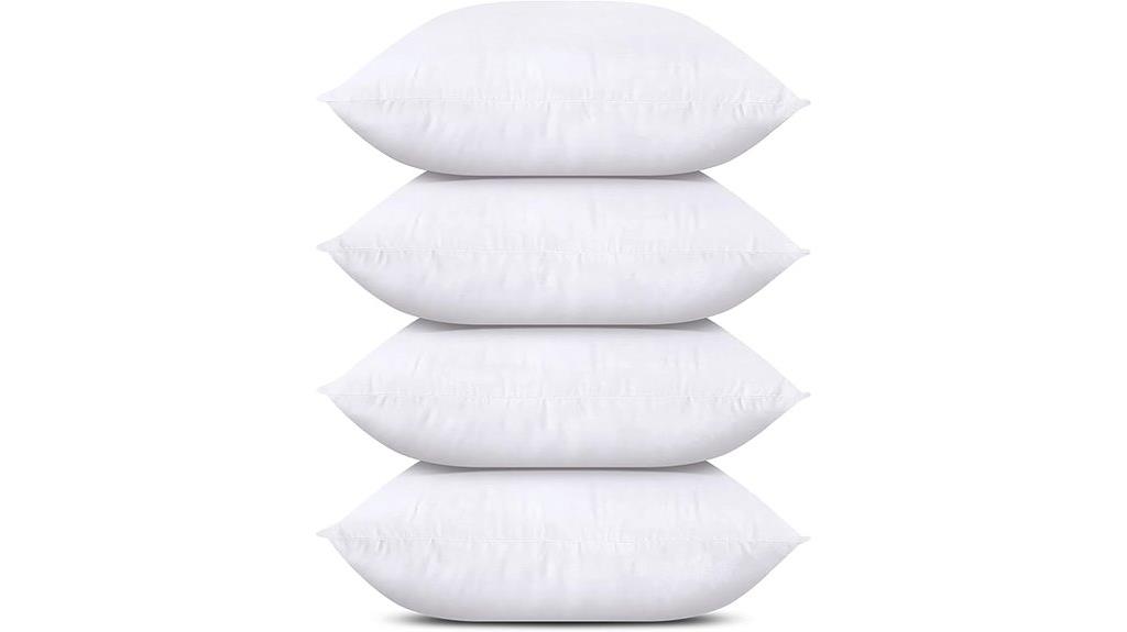 set of four white pillows