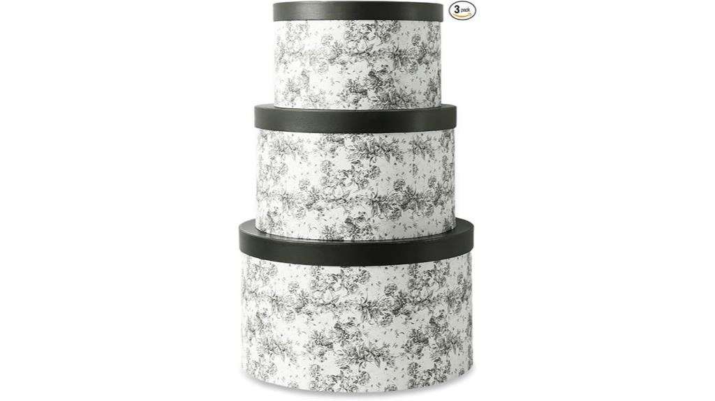 set of three floral hat boxes