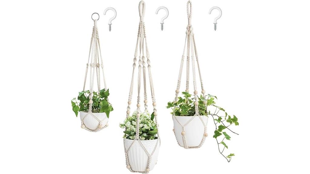 set of three plant hangers
