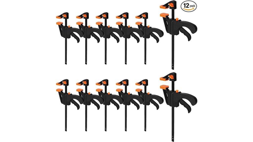 set of twelve 4 inch clamps