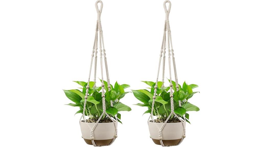 set of two macrame hangers