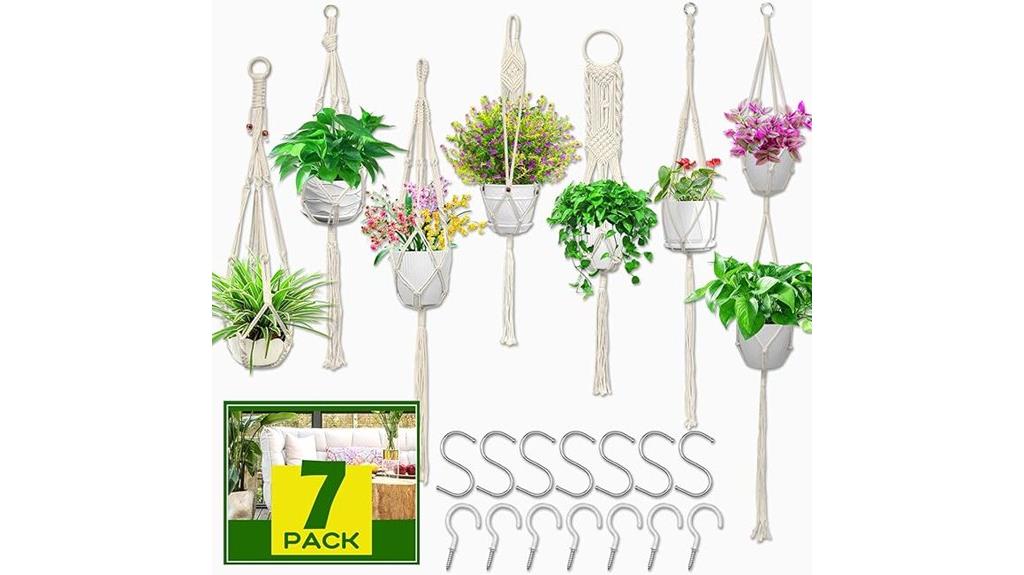 seven pack macrame hangers