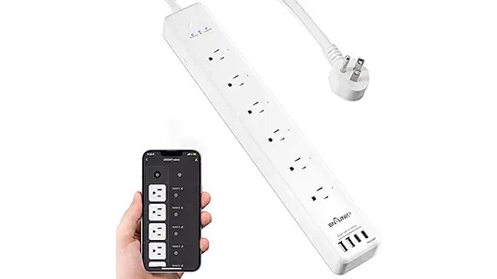 six outlets four usb