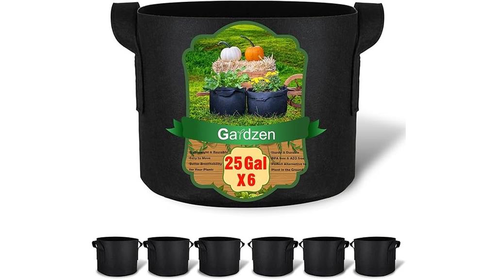 six pack 25 gallon grow bags