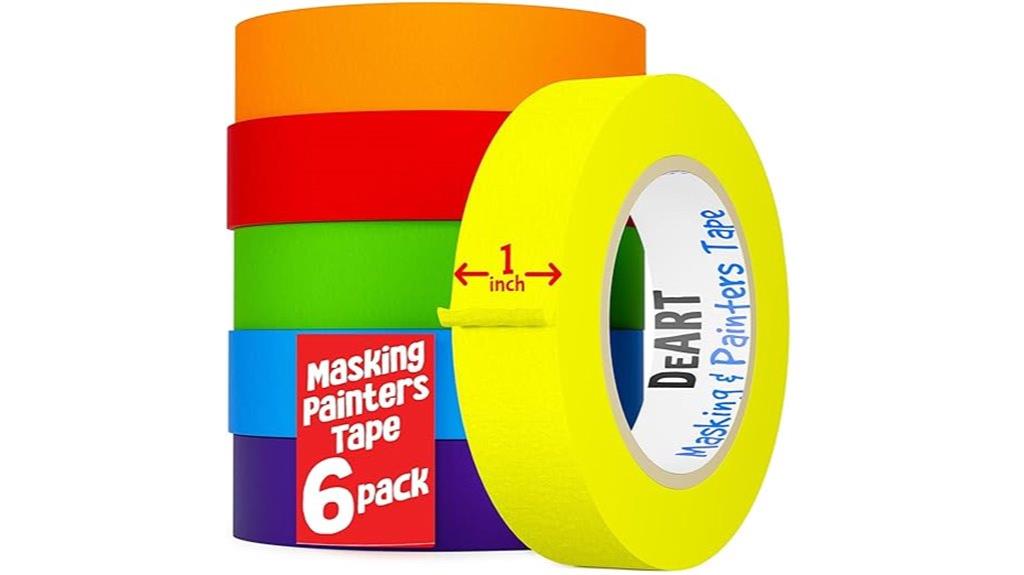 six pack colorful craft tape