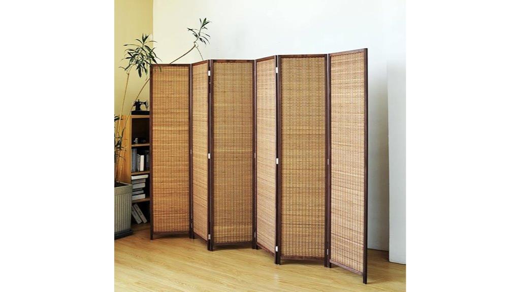 six panel bamboo divider