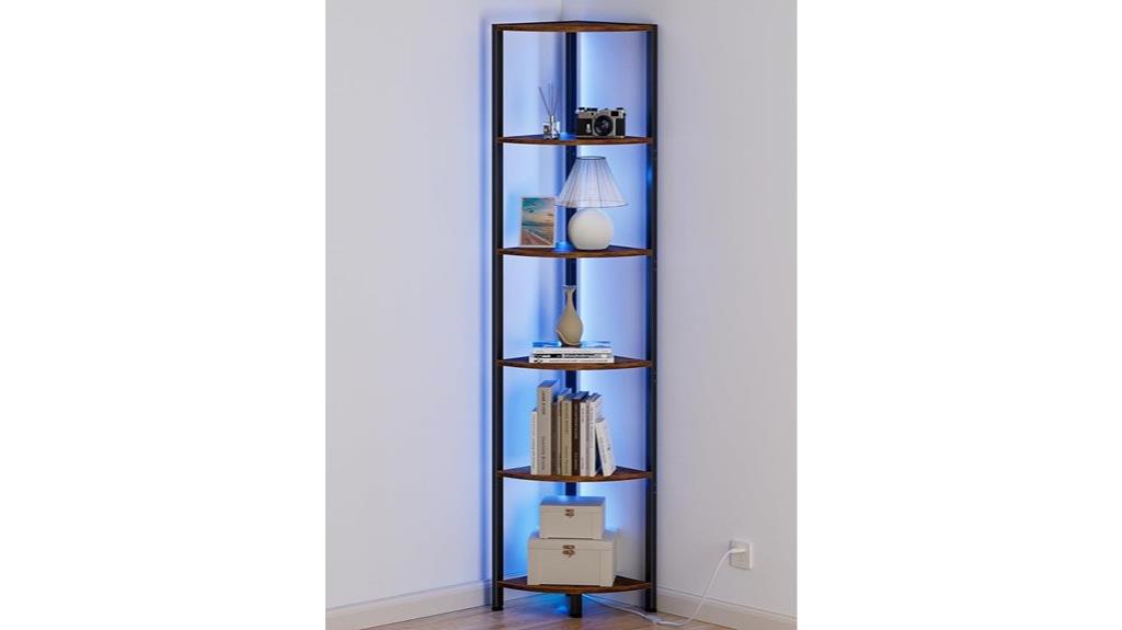six tier corner shelving
