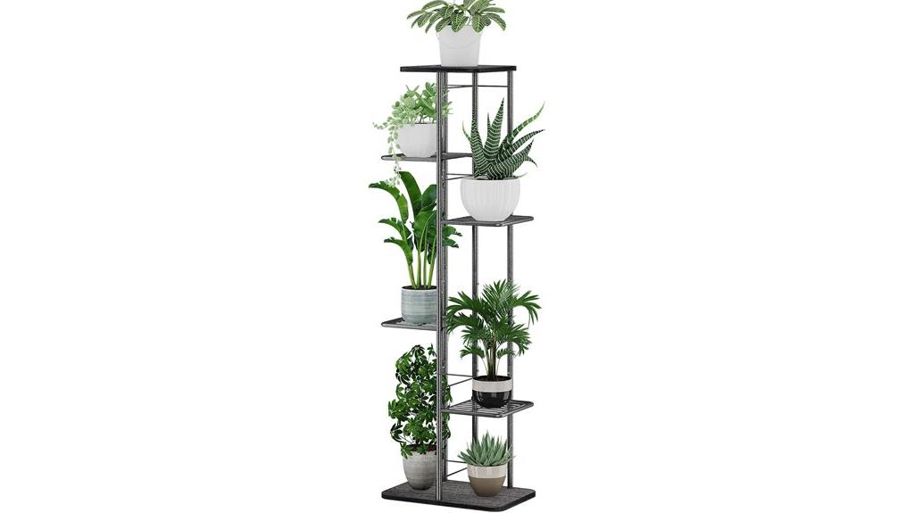 six tier metal plant stand