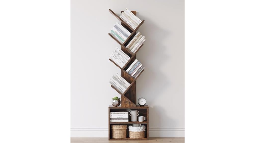 six tier tree bookshelf