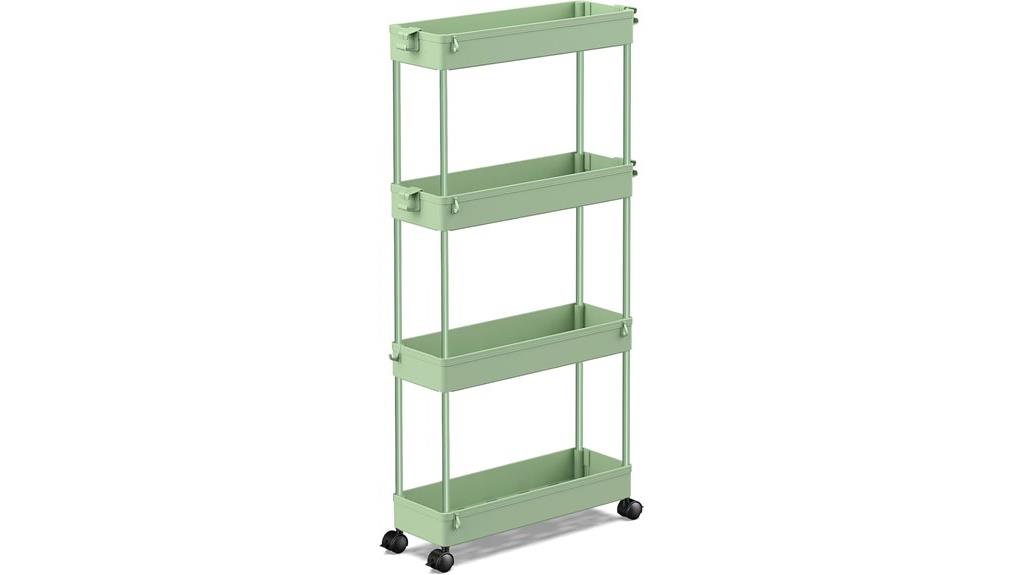 slim 4 tier storage cart