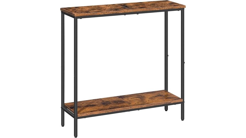 slim dark wood console