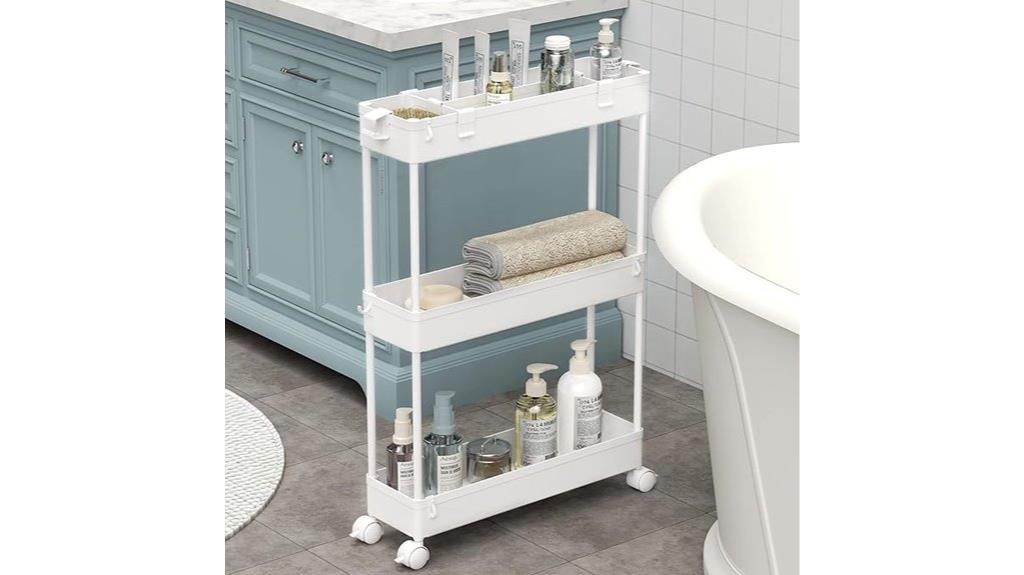 slim rolling storage cart