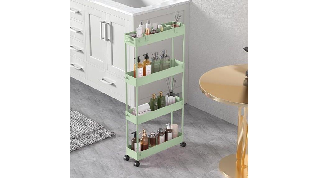 slim rolling storage cart
