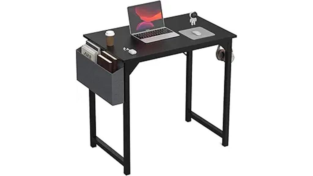 small black 32 inch desk
