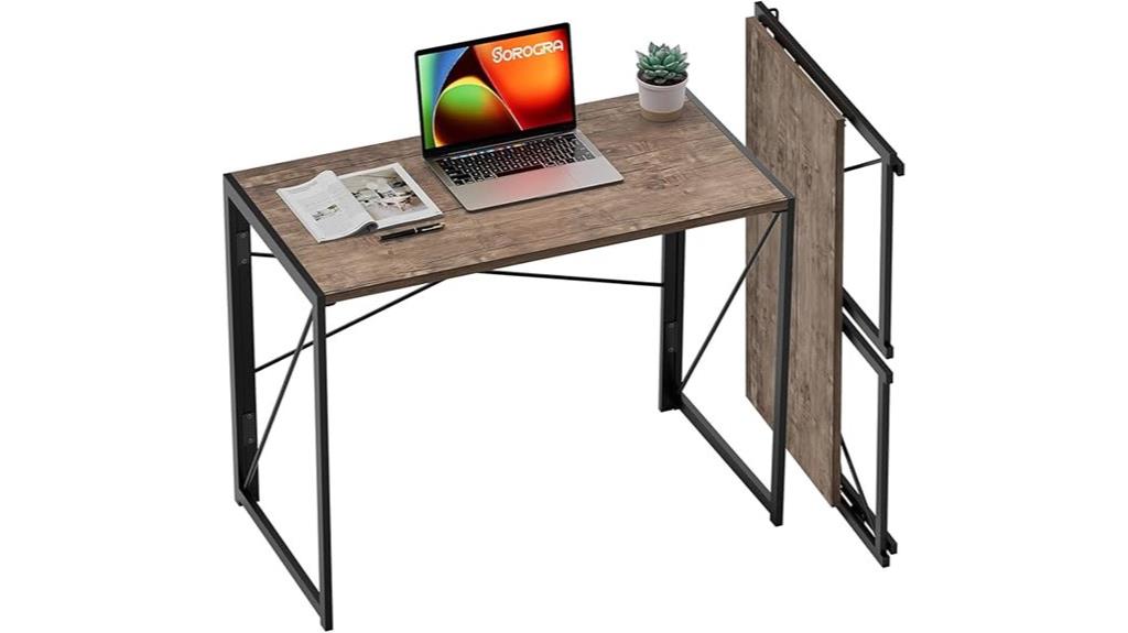 small brown folding desk