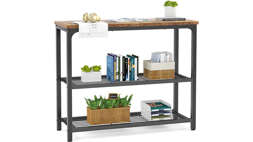 small console table with mesh