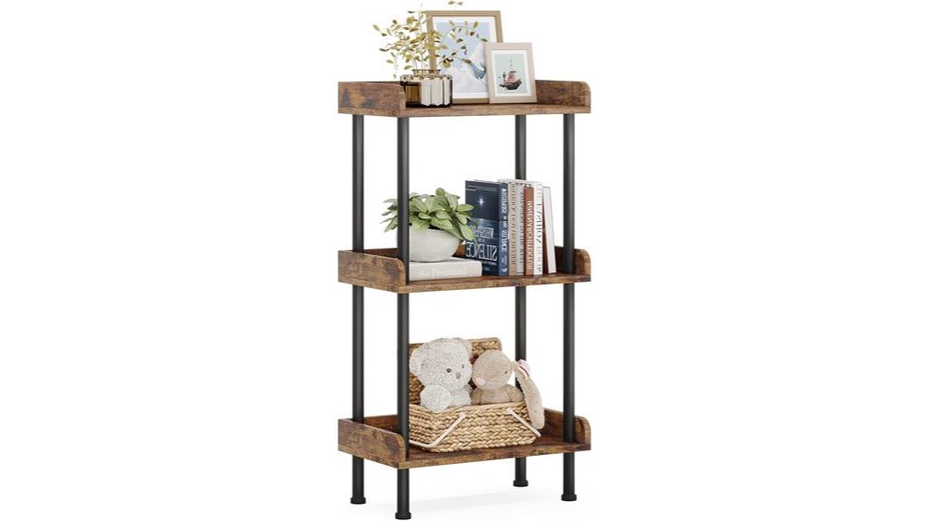 small wooden tiered bookshelf