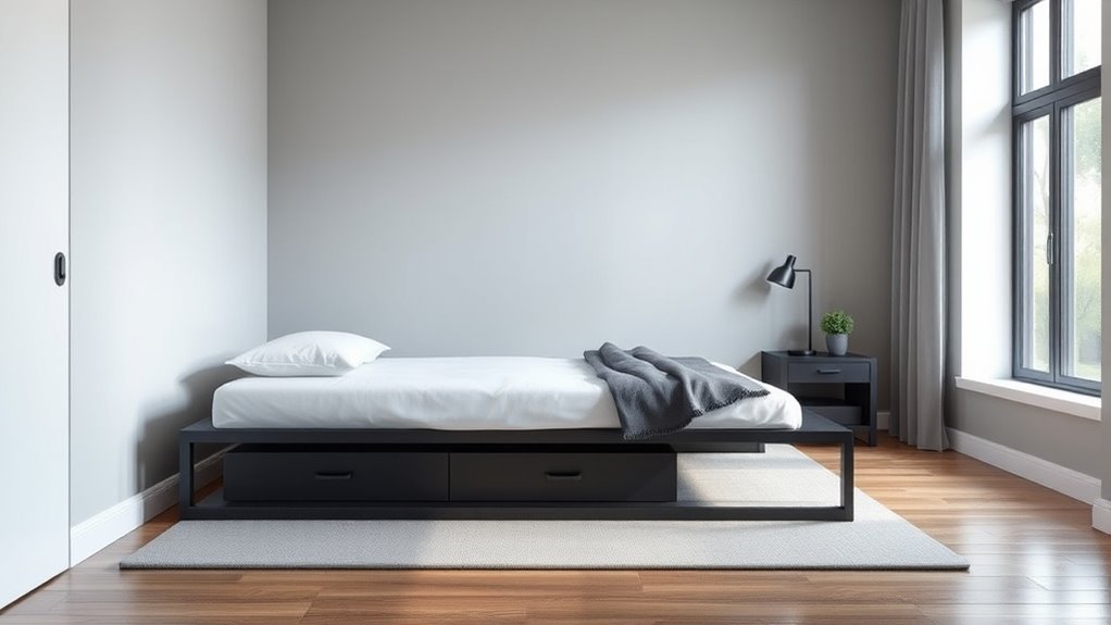 space efficient bed frame features