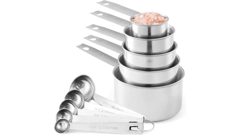stainless steel measuring set