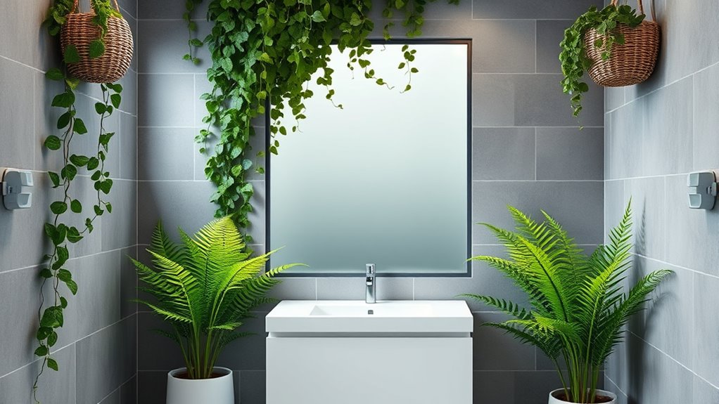 strategic bathroom greenery placement