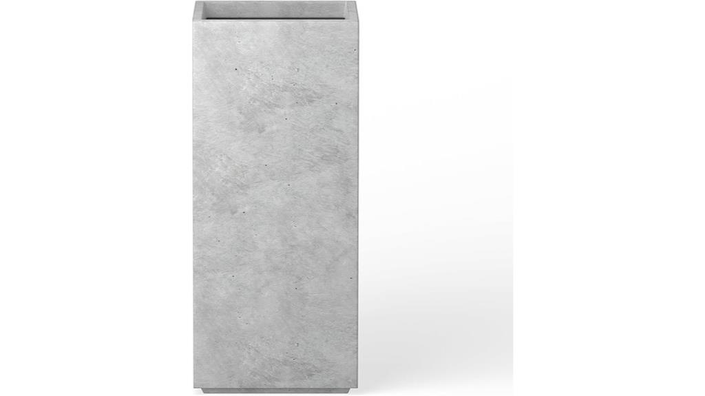 tall rectangular concrete planter