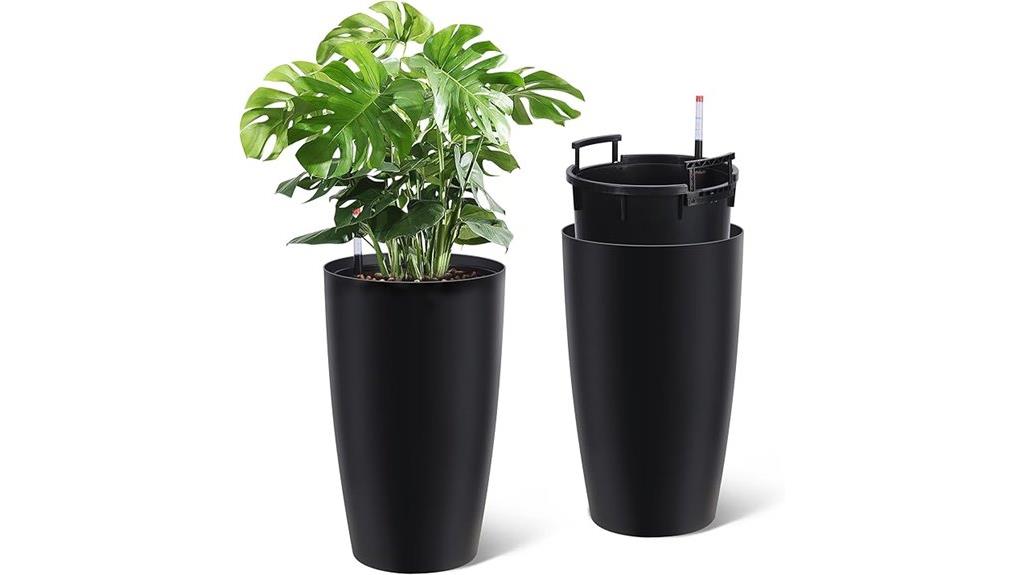 tall round planters 2 pack