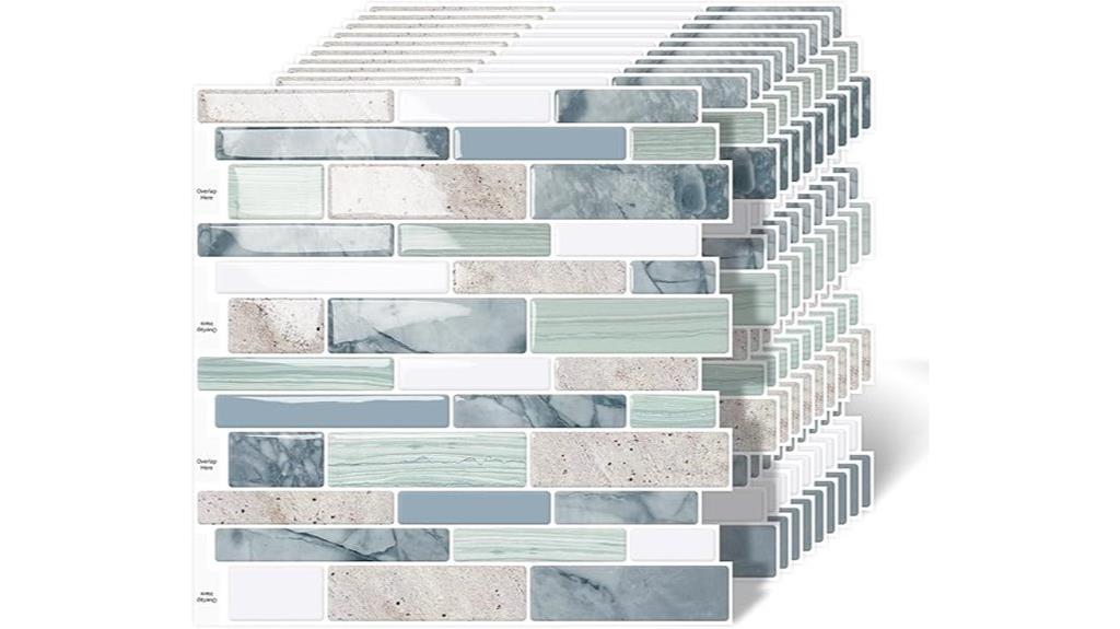 ten peel and stick tiles